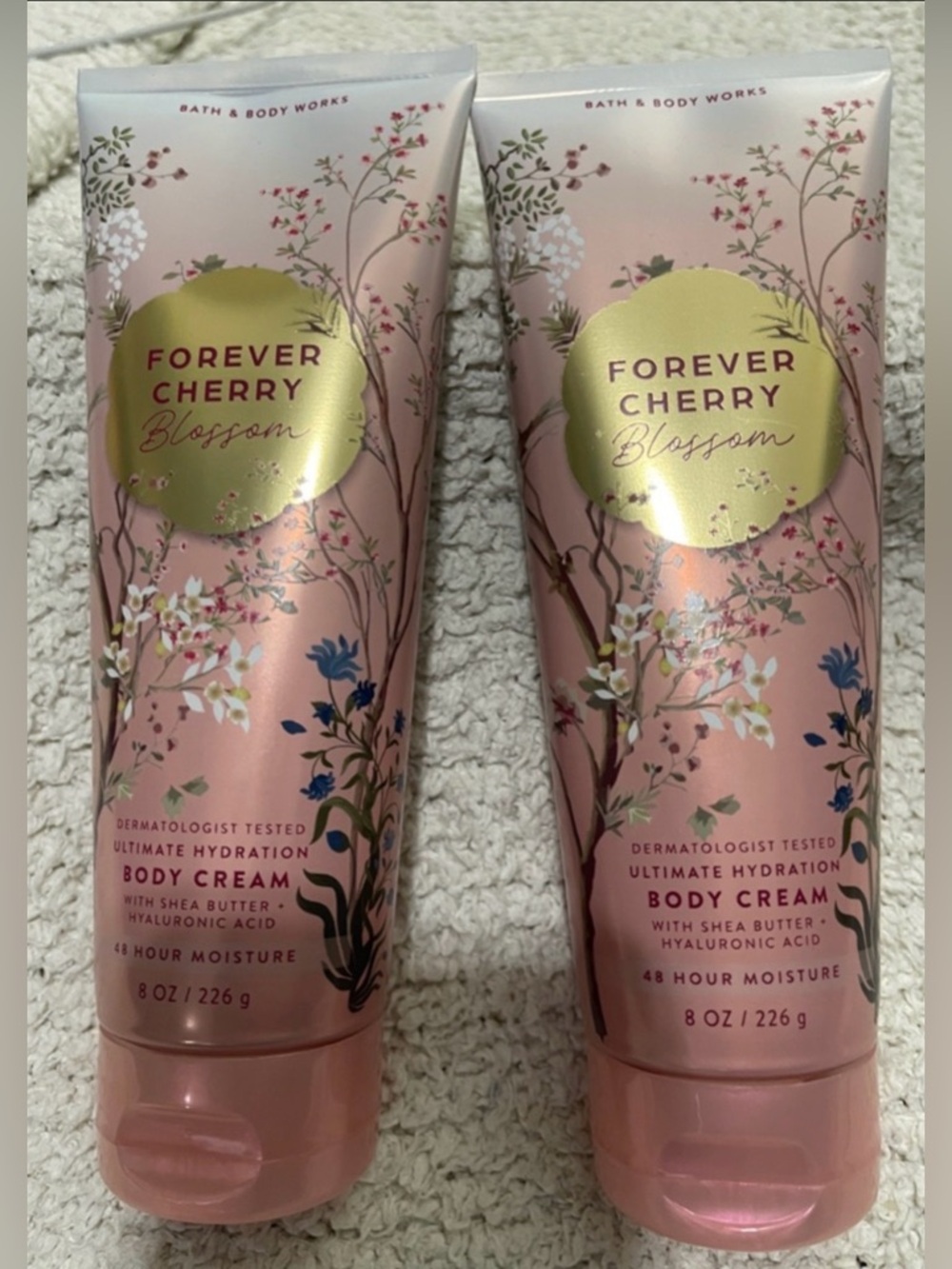 Bath & Body Works Forever Cherry Blossom Body Cream - Pink & Gold